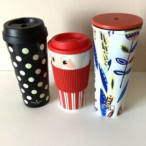 4 Travel On-The-Go Mugs Water Tumblers Coffee Tea Hot Cold Drinks
